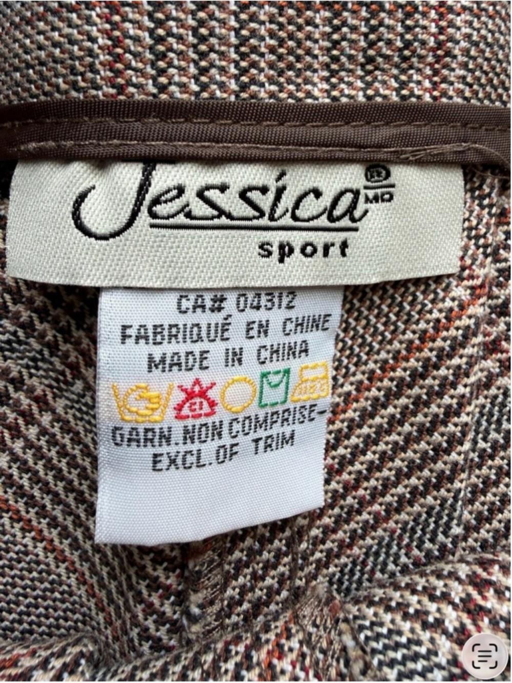 Jessica Sport Brown Tweed Embroidered A-Line Skirt Size 12 Preppy Cottagecore - Picture 4 of 12